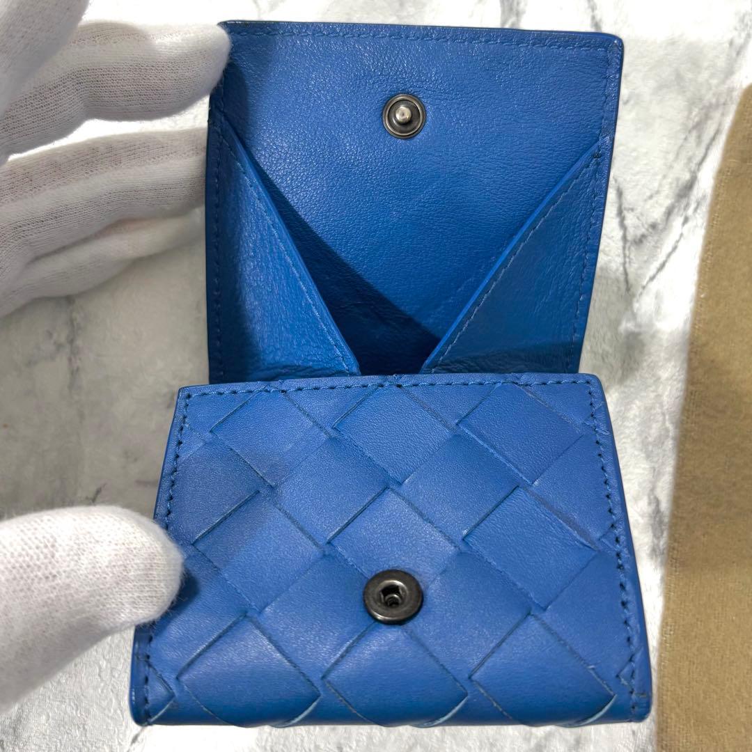 ボッテガヴェネタ ケース マキシ ブルー イントレチャート 小銭入れ