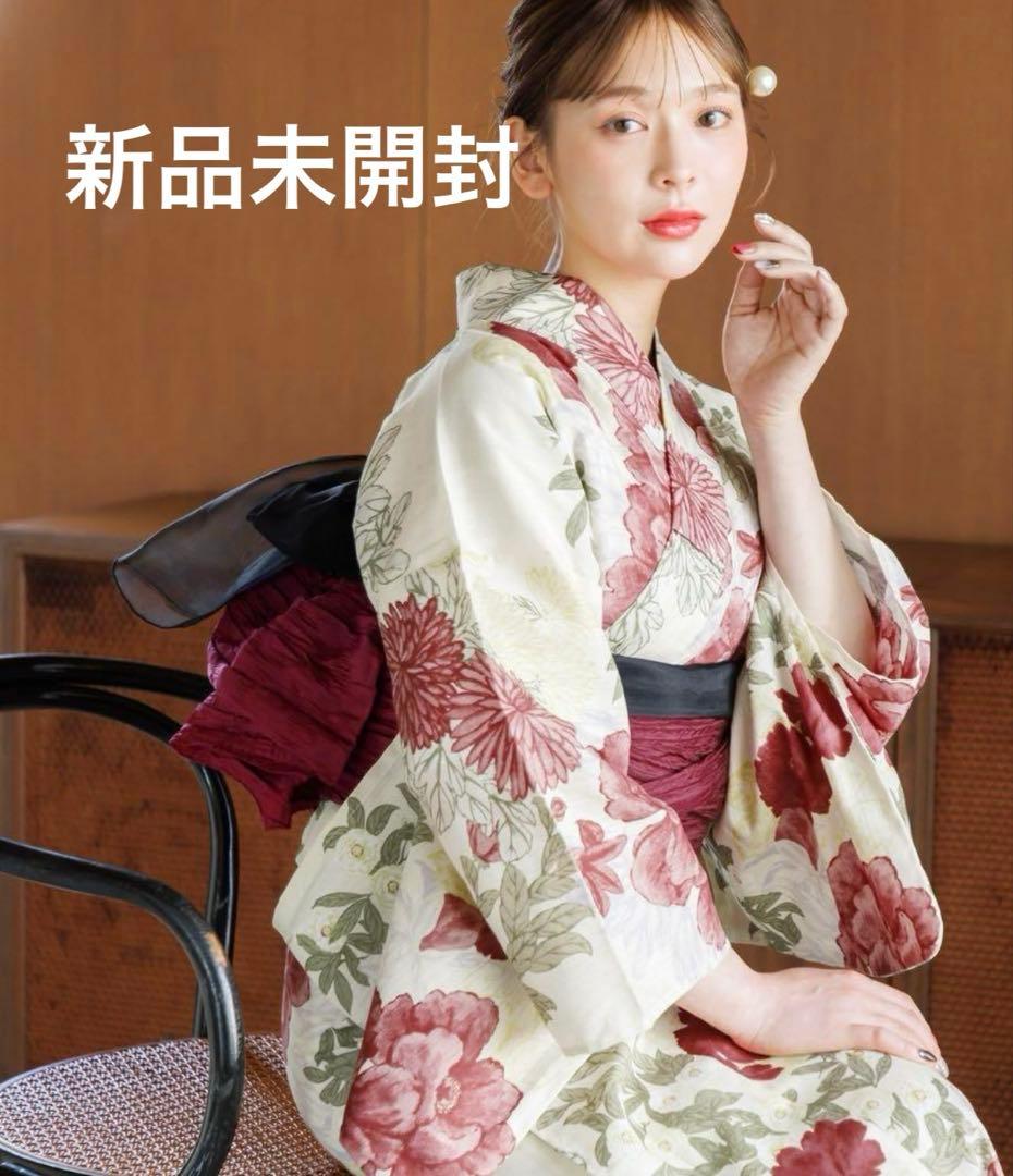 1人で着られる浴衣セット和歌山染工日本染め（ゆかた・しわへこ帯・着付け本）