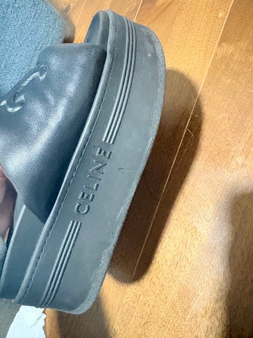 CELINE ブラック ブロックスライドトリオンフサンダル