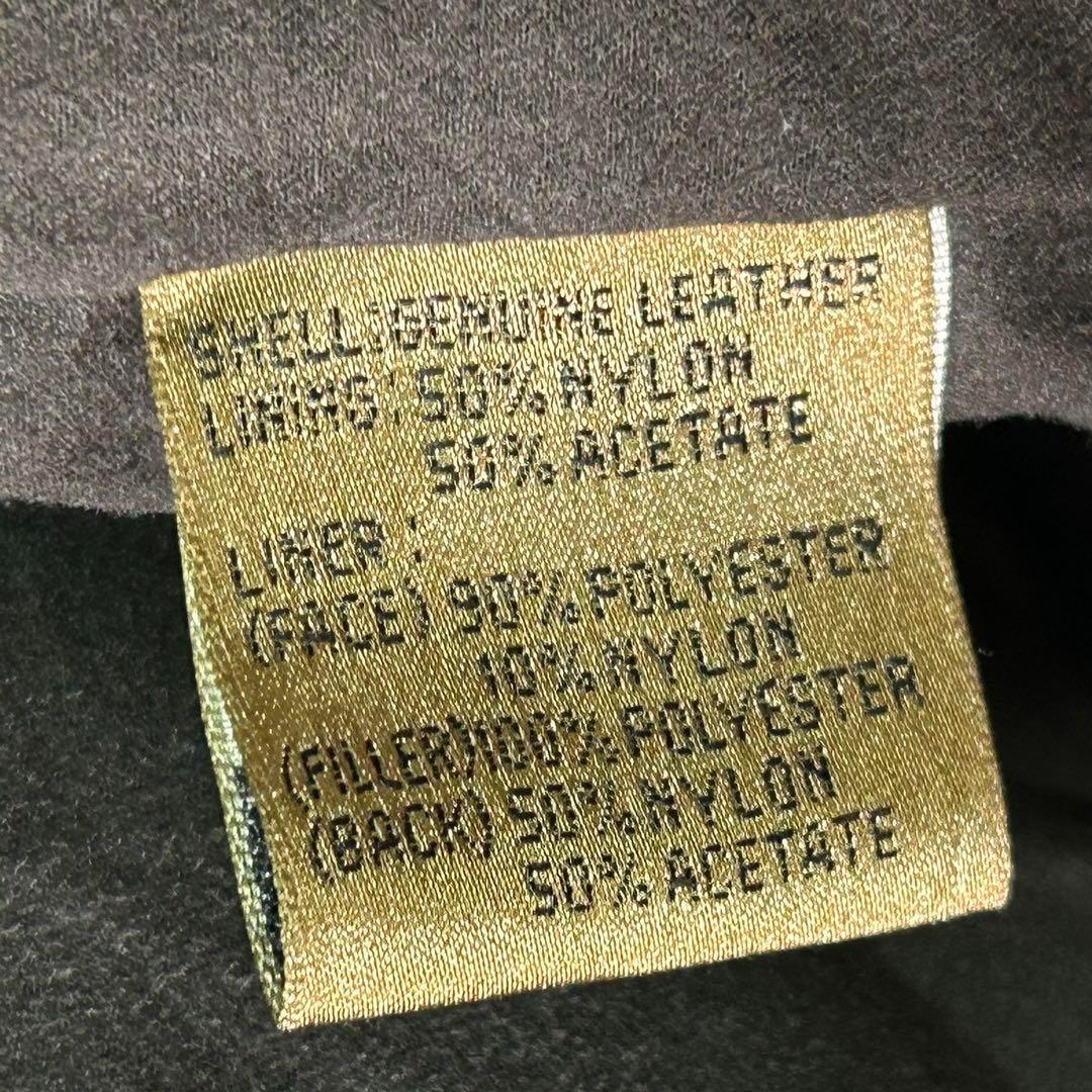 ヴィンテージ レザー ジャケット 濃茶 短丈 中綿 ライナー XL