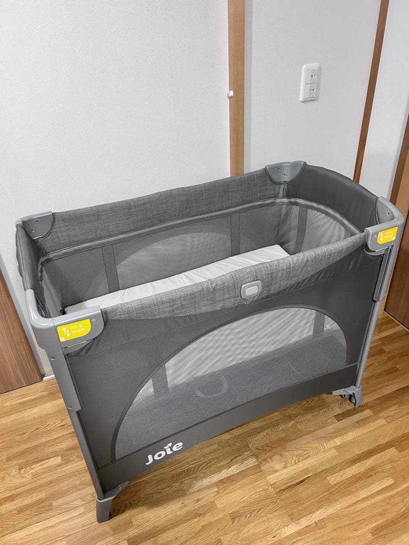Joie ベビーベッド グレー 折りたたみ式