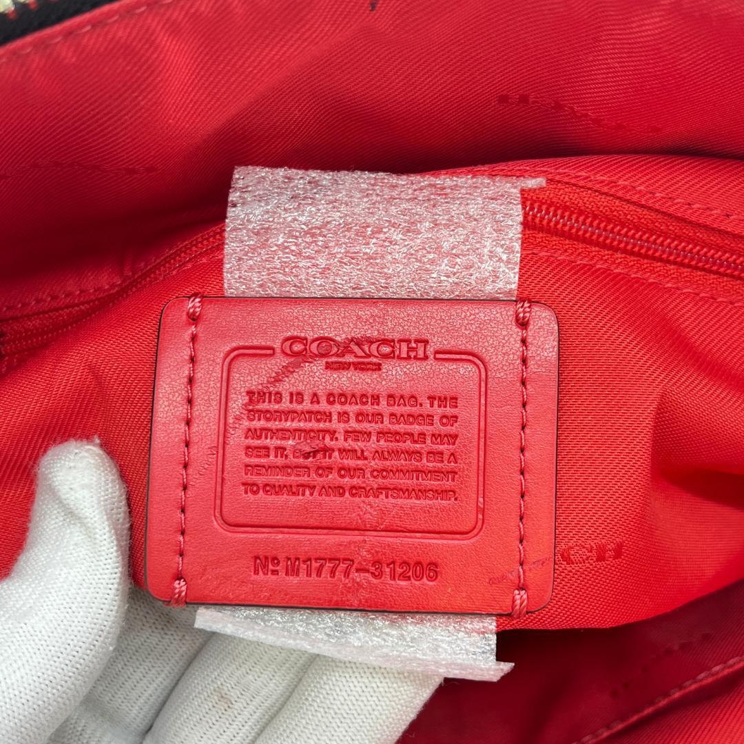 COACH コーチ トートバッグ シグネチャー ローズプリント 赤花 レッド系