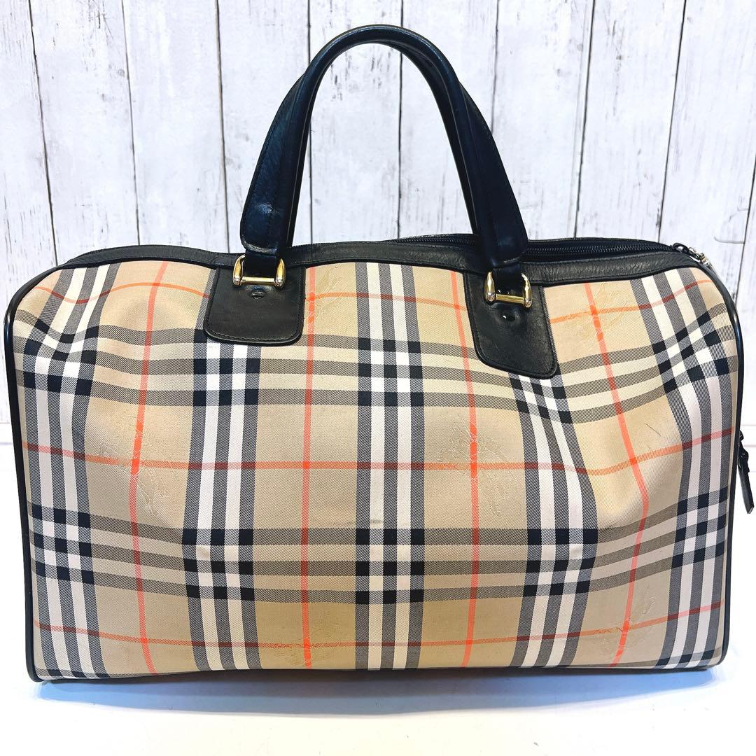 【良品】Burberrys チェック柄 ボストンバッグ　ノバチェック　バーバリー