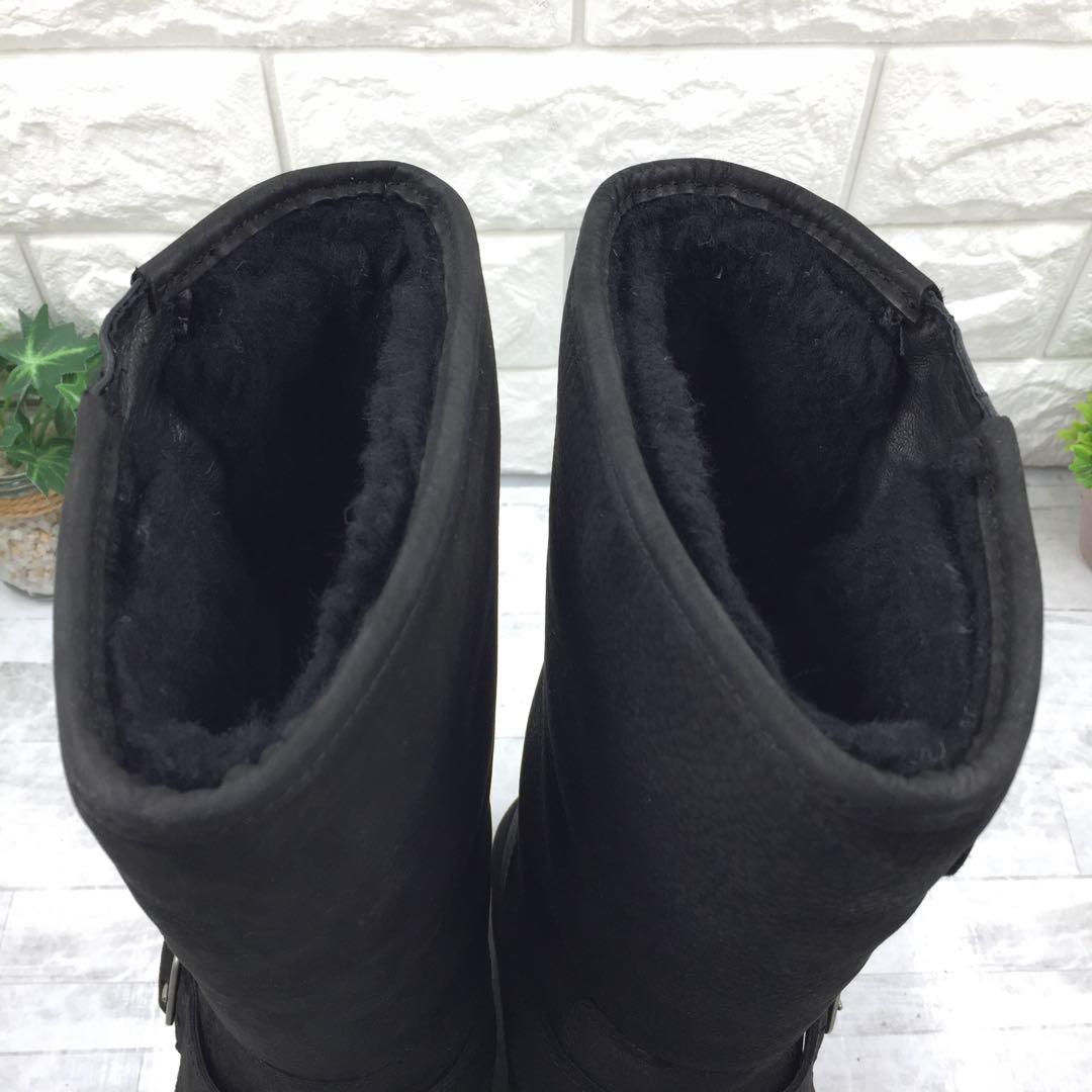 【美品】UGG アグ KENSINGTON エンジニアボアブーツ 黒 23cm