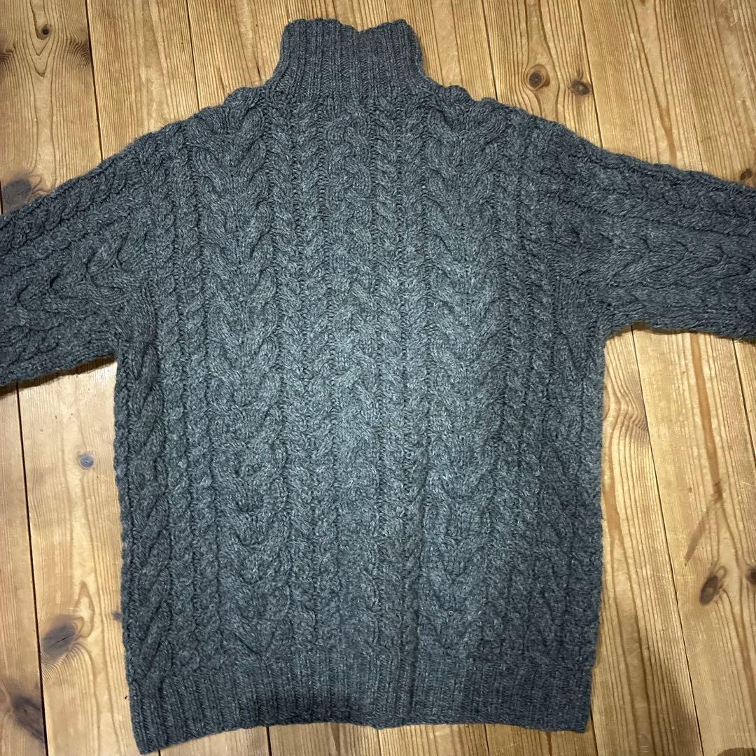 ラルフローレン　L ハンドニット　グレー　編み　ケーブルニット　ハイネック