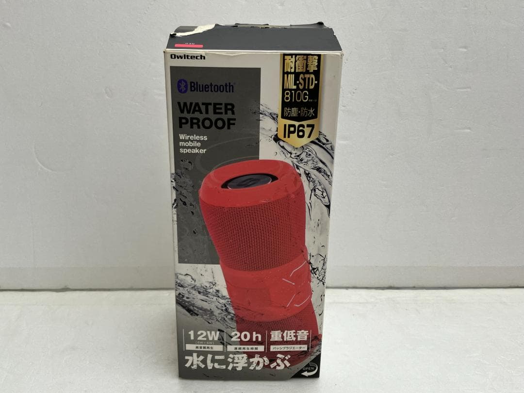 ★美品★オウルテック　Bluetoothスピーカー レッド OWL-BTSP06