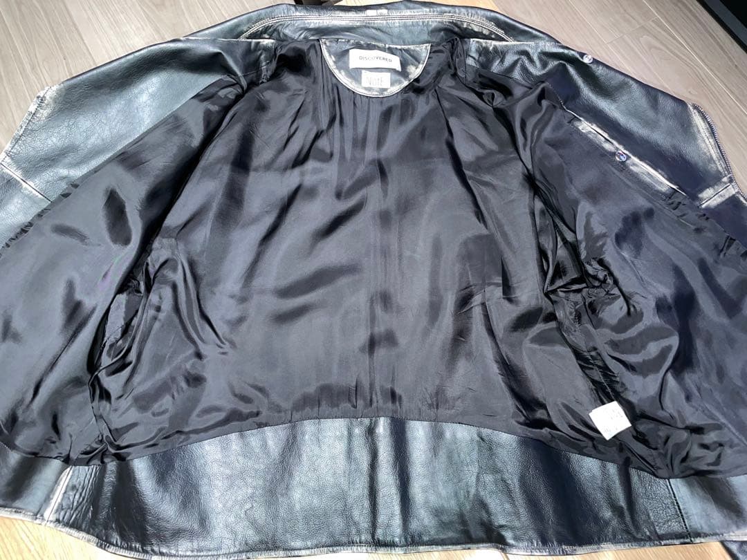 【美品】DISCOVERED ダブルライダースジャケット　レザージャケット
