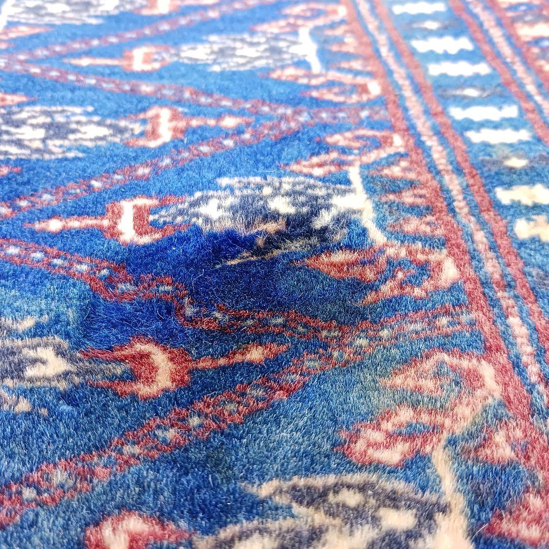 専用Y3139 パキスタン絨毯 ウール 手織り 187×126㎝ トライバルラグ