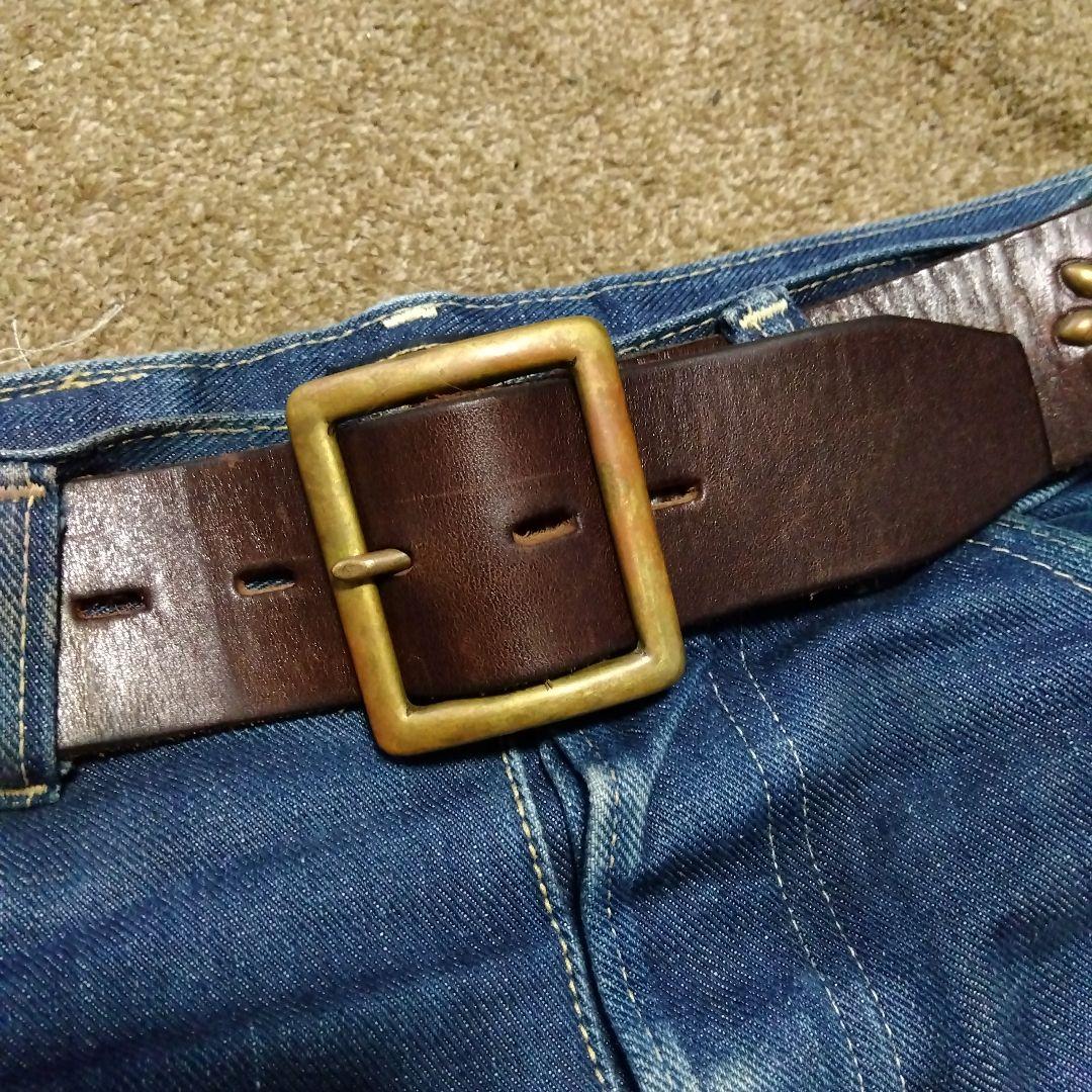 36inch フラワー HTC スタッズベルト ブラウン