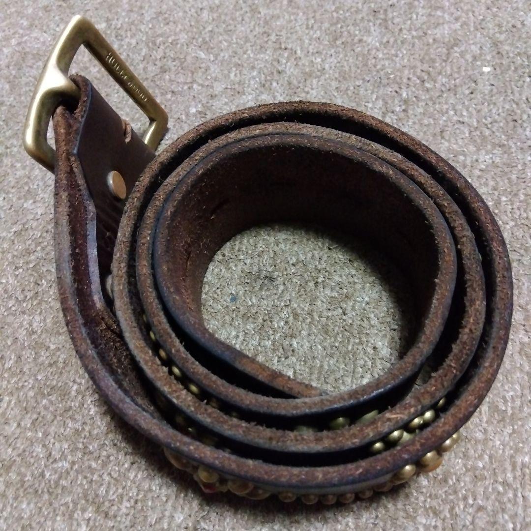 36inch フラワー HTC スタッズベルト ブラウン