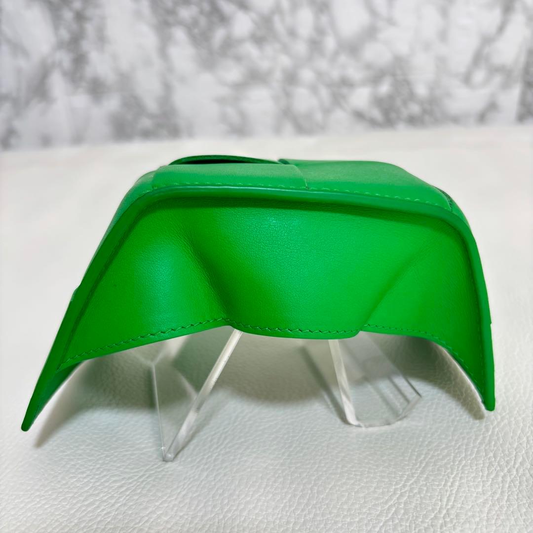 【現行】RFID ボッテガヴェネタ ケース カセット レザー 緑 小銭入