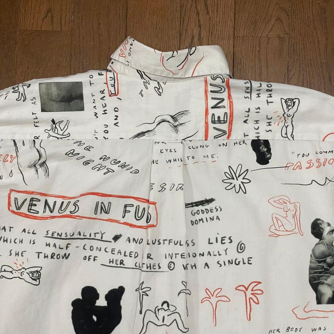 美品 21AW Carne Bollente オーバーサイズ 総柄シャツ XS