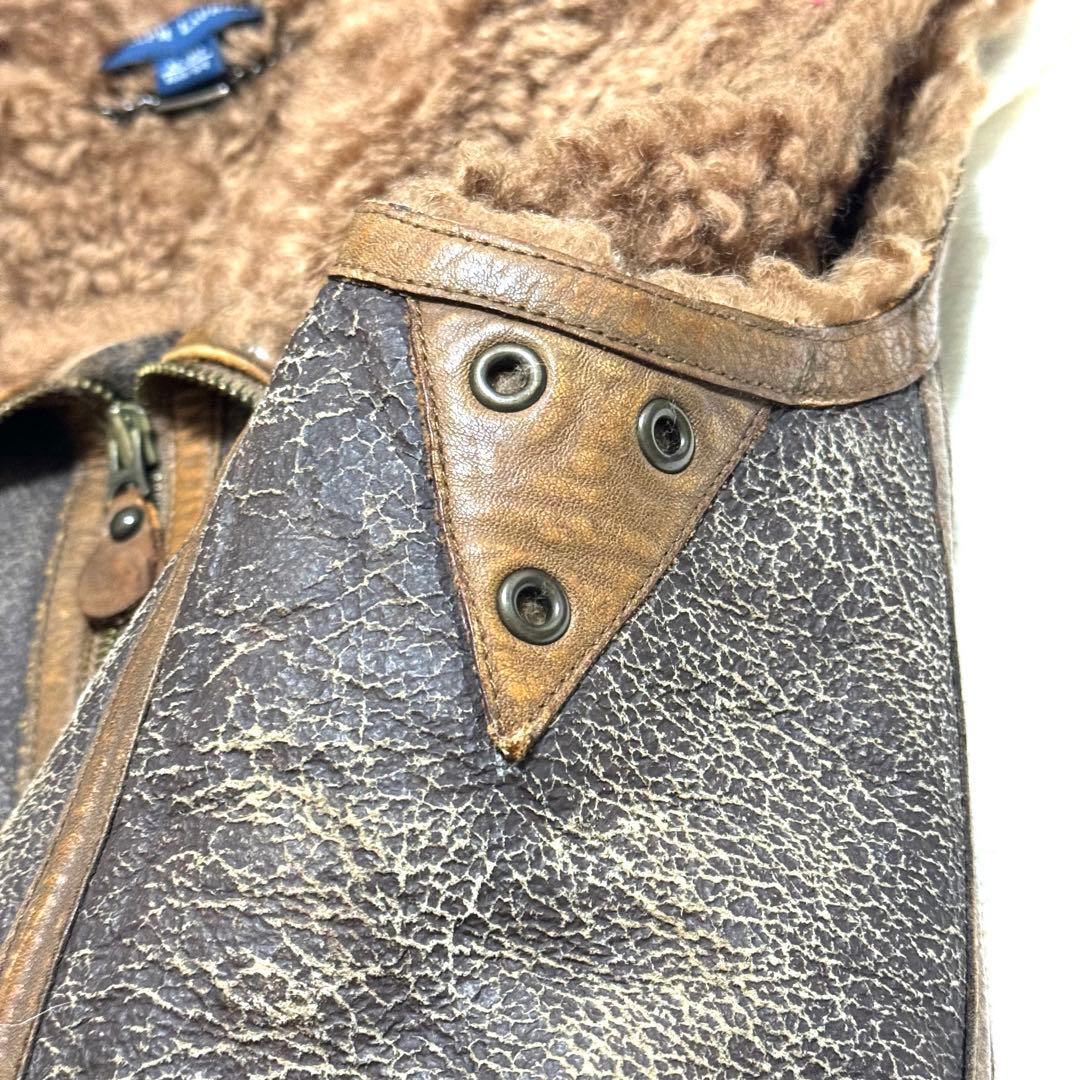 希少 美品 RALPH LAUREN XL ラム レザー ベスト ラルフローレン