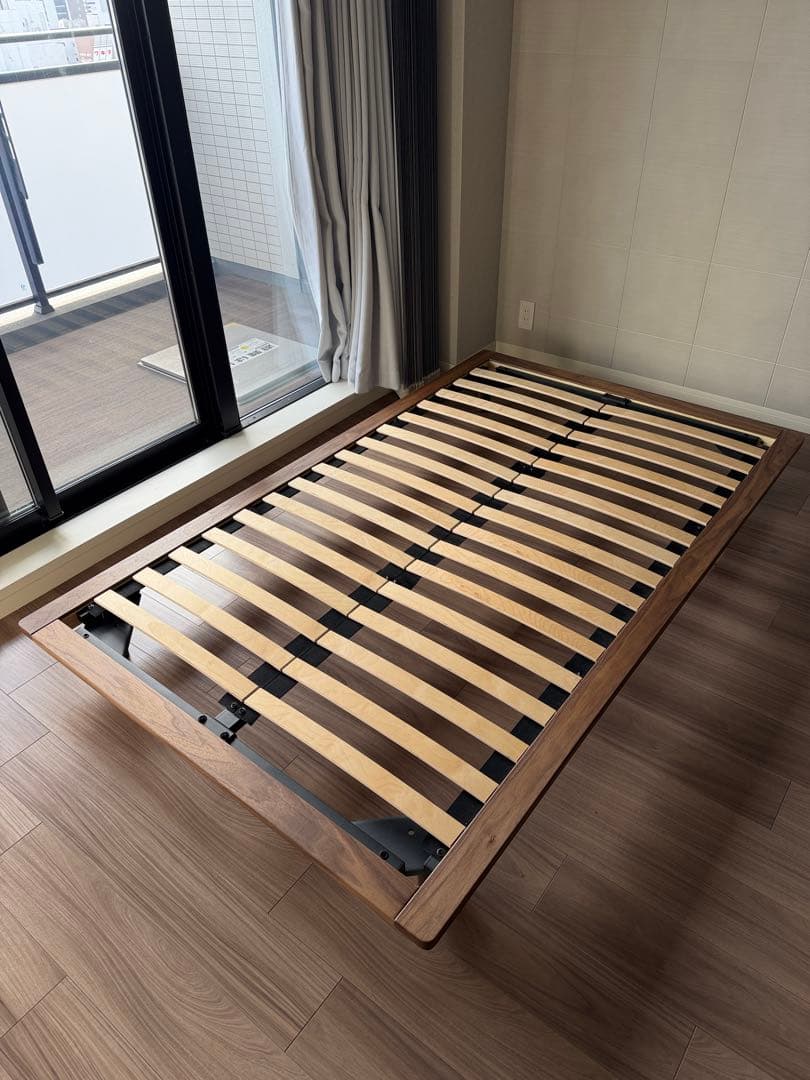 無印良品木製ベッドフレーム セミダブル　ウォールナット