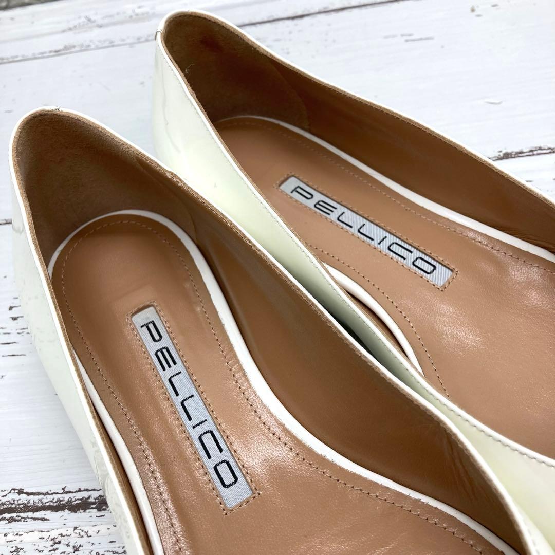 極美品❣️ PELLICOペリーコパンプスレディースブランドホワイト24㎝