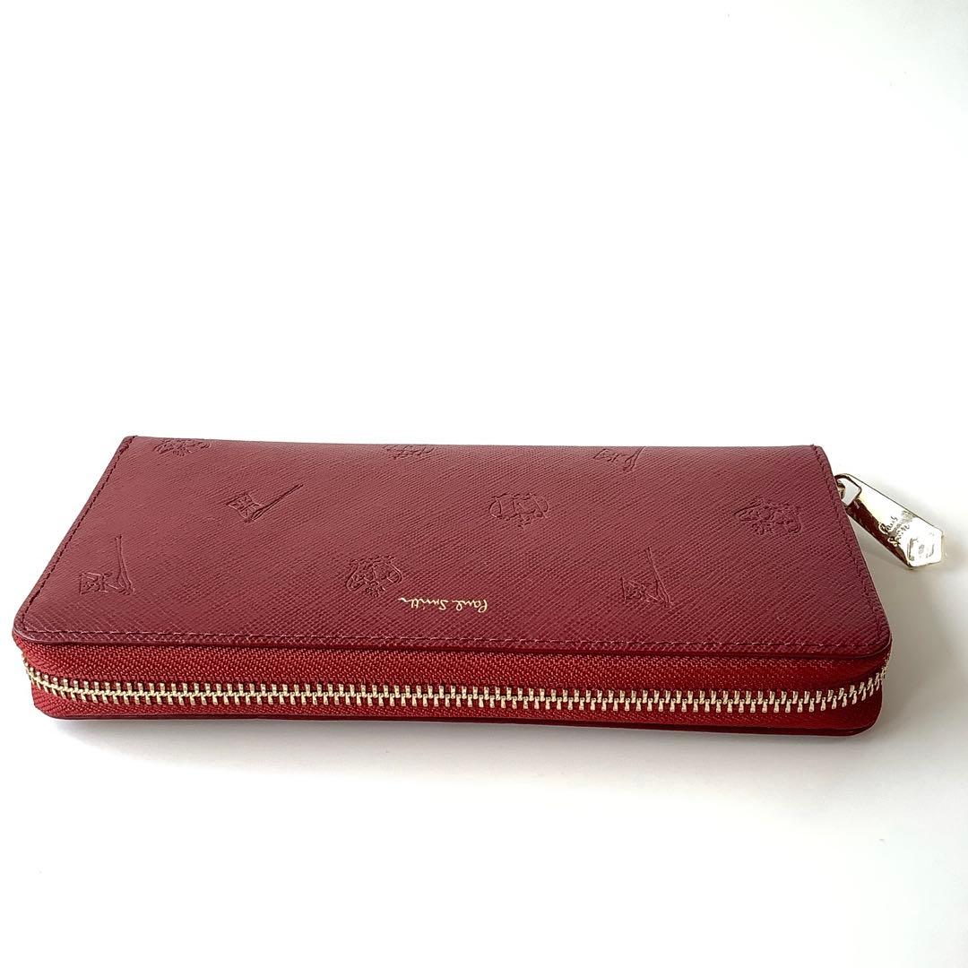楽天家様★新品★ポールスミス★ポールドローイングラウンドジップ長財布★レッド赤