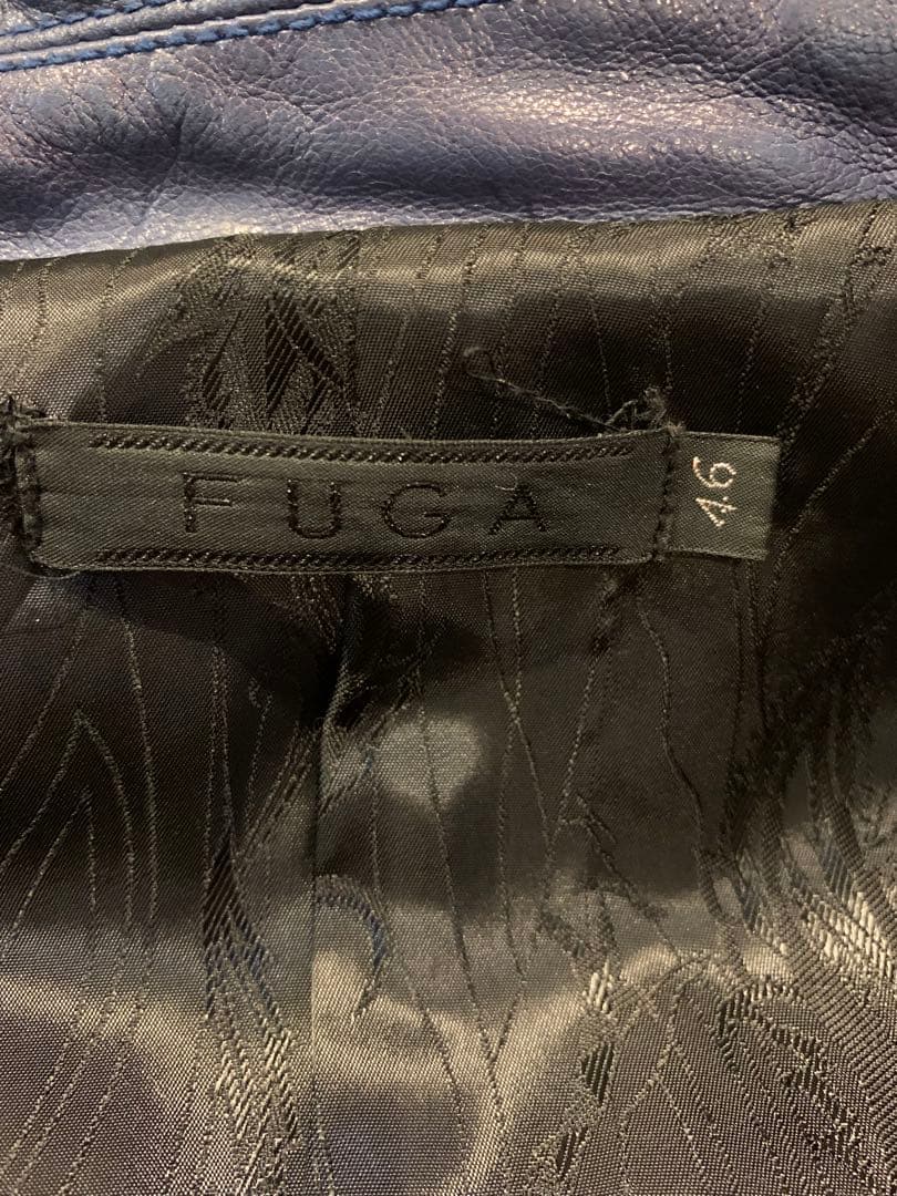 FUGA ダブルライダース 本革 レザージャケット　青