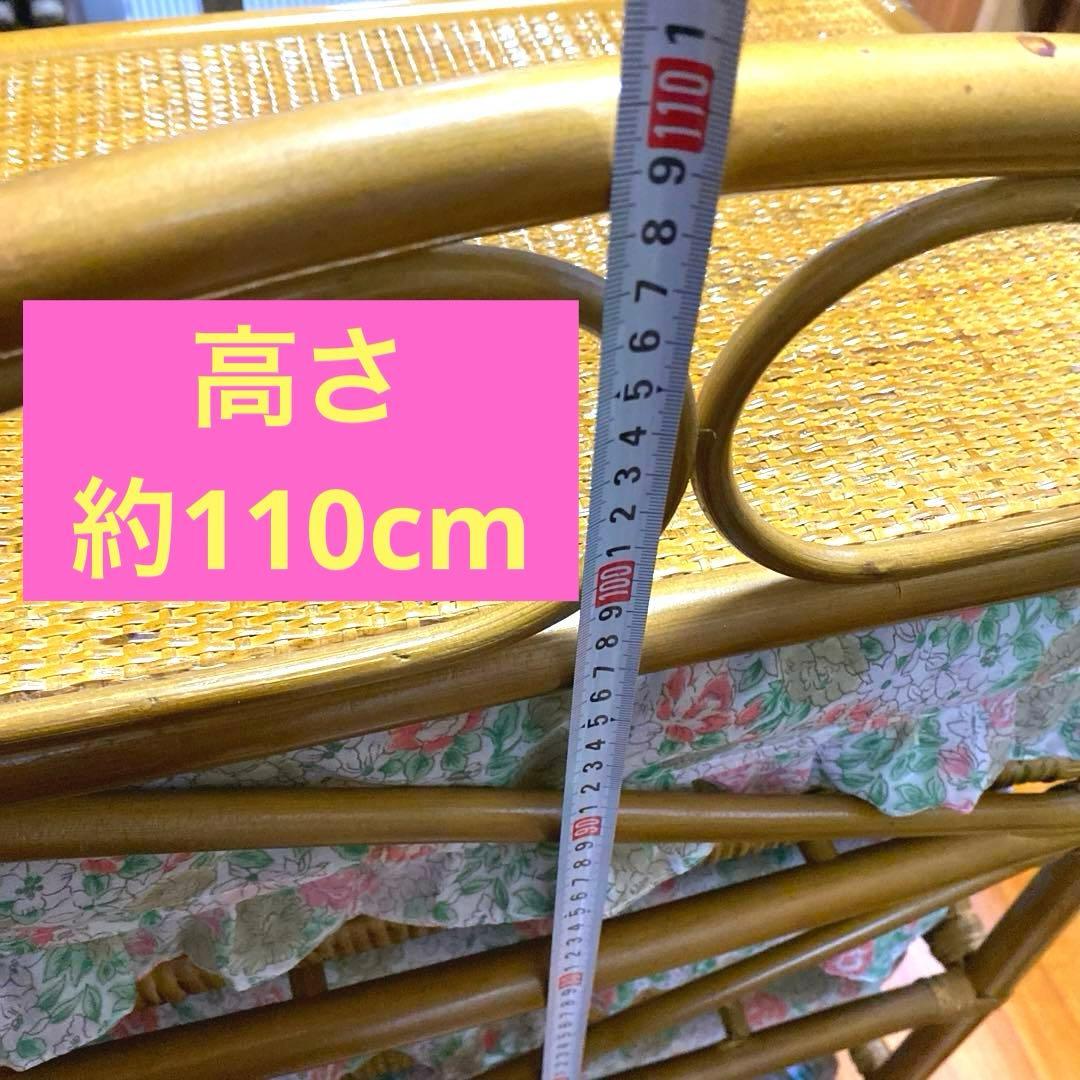 可愛いラタンチェスト5段籐家具レトロビンテージキャビネット収納キャスター付タンス