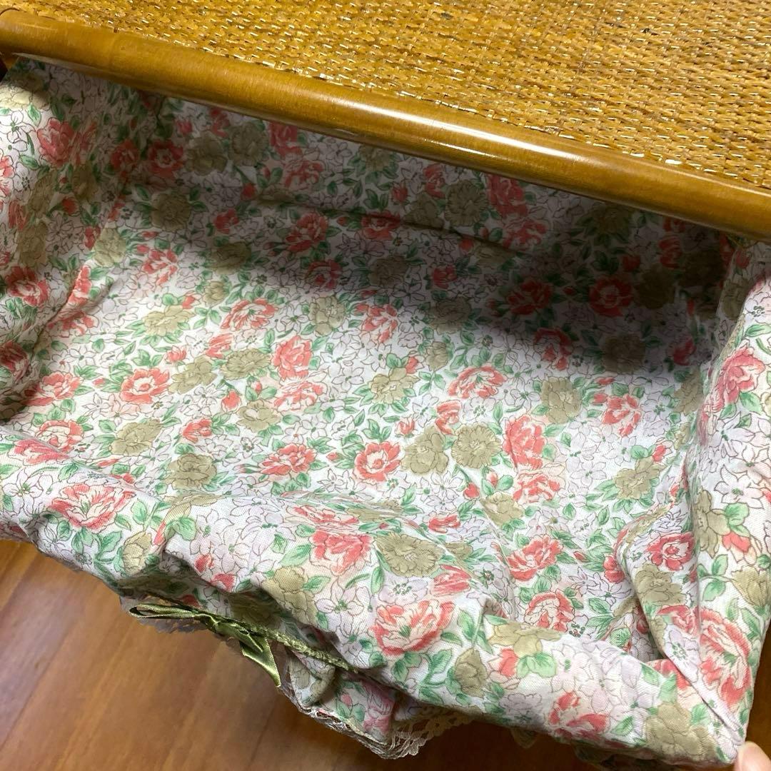 可愛いラタンチェスト5段籐家具レトロビンテージキャビネット収納キャスター付タンス