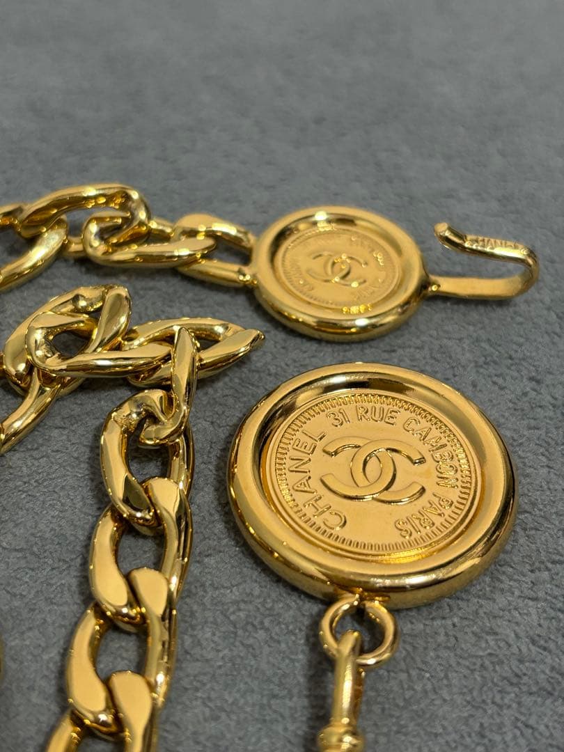 【美品】シャネル CHANEL ベルト ココマーク ヴィンテージ　チェーンベルト