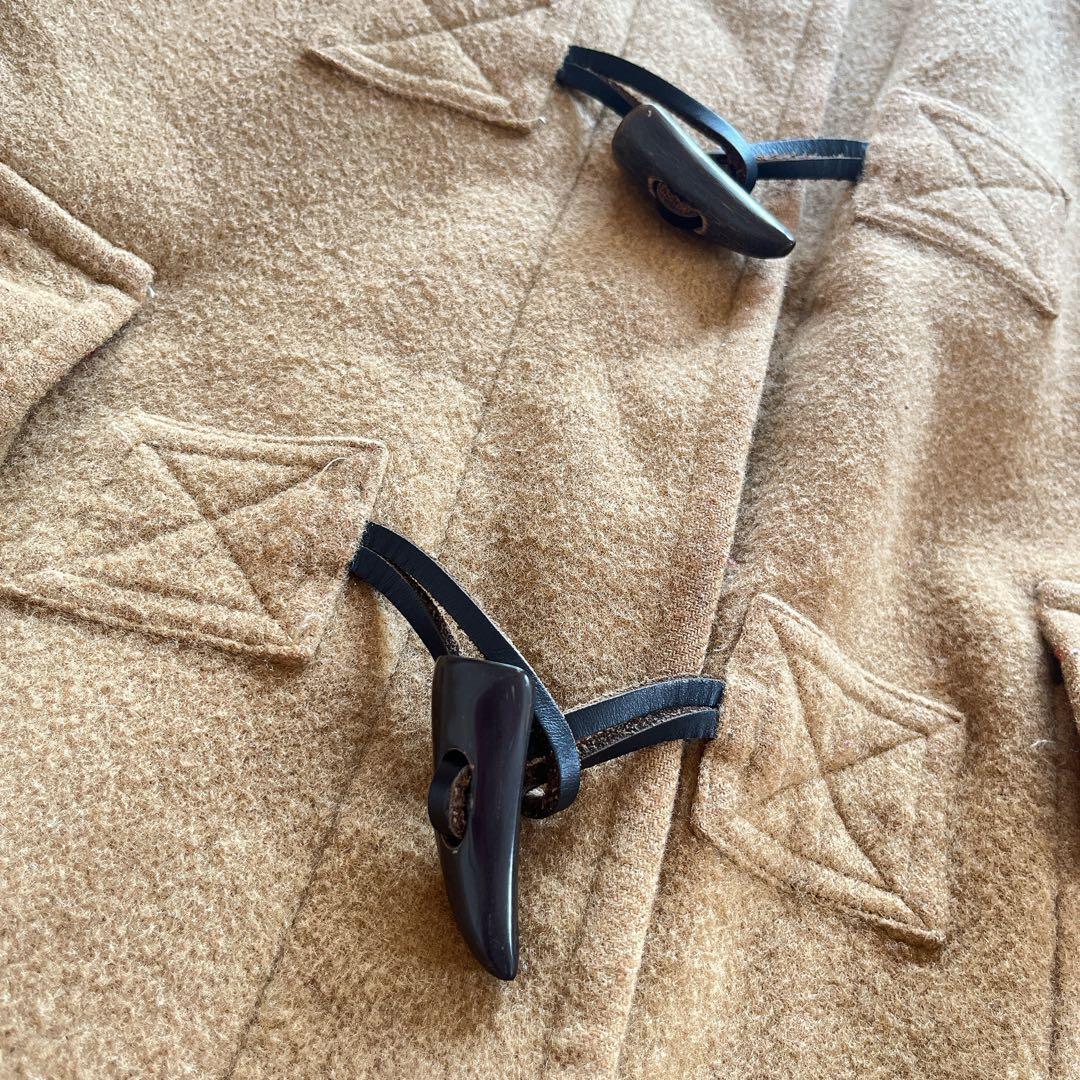 美品　バーバリー　ダッフルコート　キャメル　ノバチェック　ウール　トグル