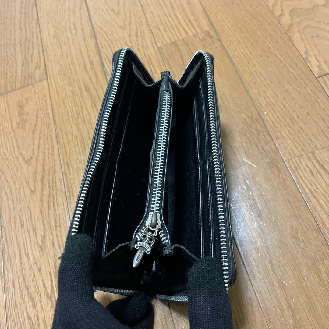 CHROME HEARTS クロムハーツブラックプレーンウォレット 長財布