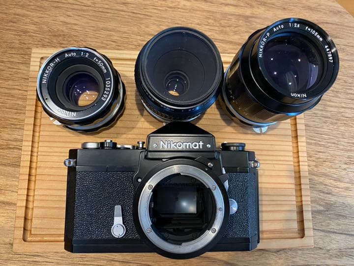 Nikomat FTN + 人気のレンズ3本付き。動作快調