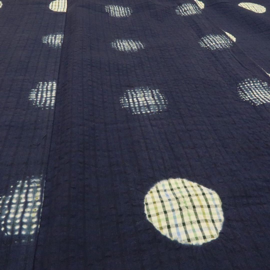 kichi✺新品 綿 浴衣 トールサイズ 高級広衿仕立て 居敷当A3221