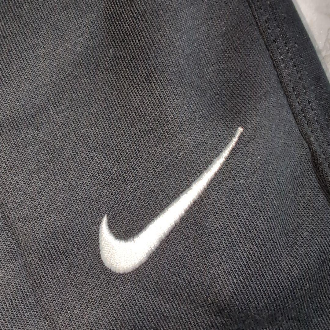 Nike 刺繍ソロスウッシュブラック セットアップ XL 黒 上下 ①