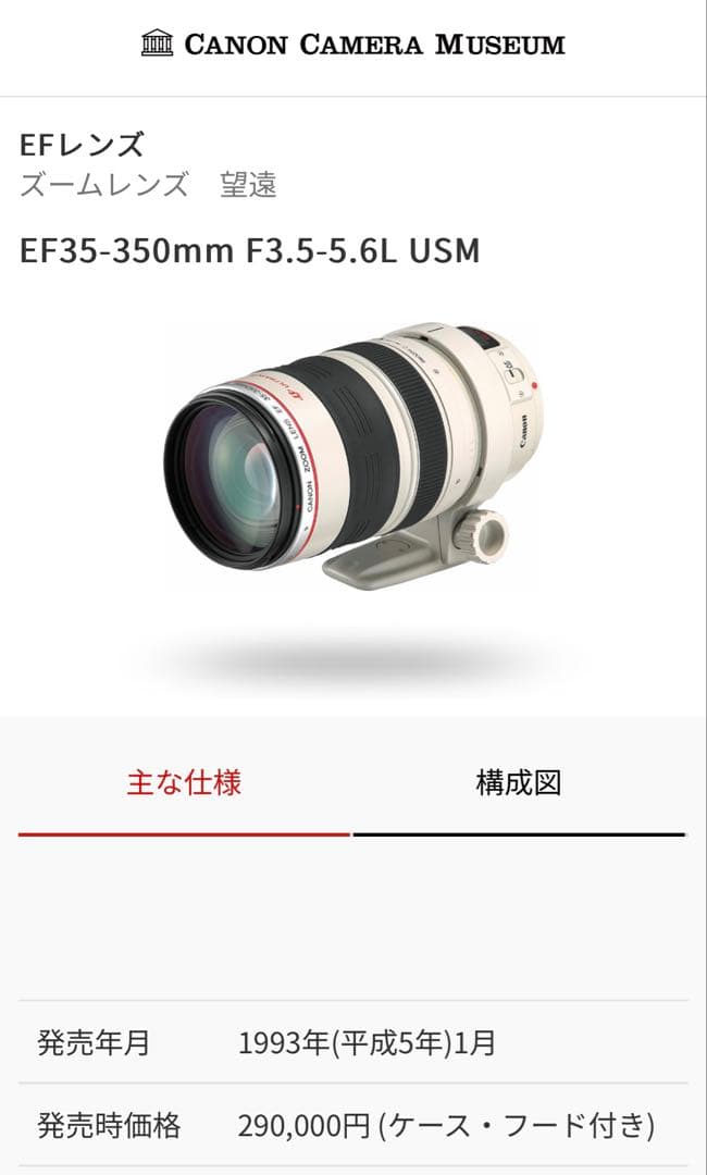 EF35-350mm F3.5-5.6L USM ズームレンズ