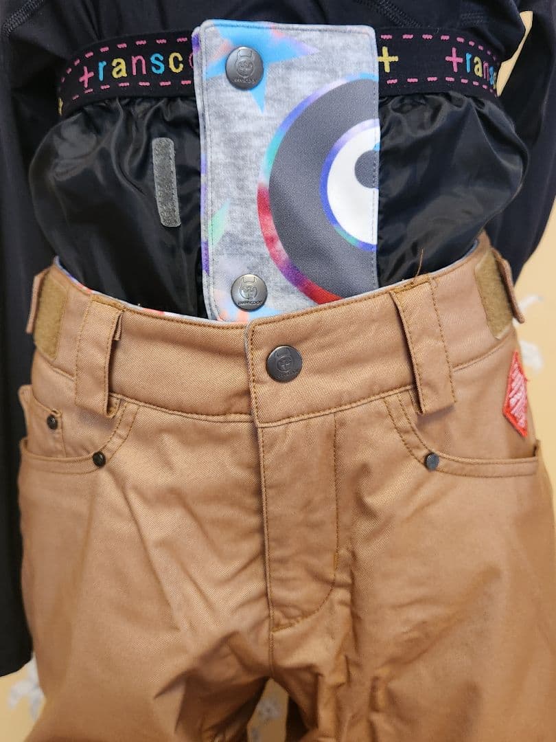 美品！　TRANSCOOT スキーウェア 上下セット　マルチカラー サイズ9