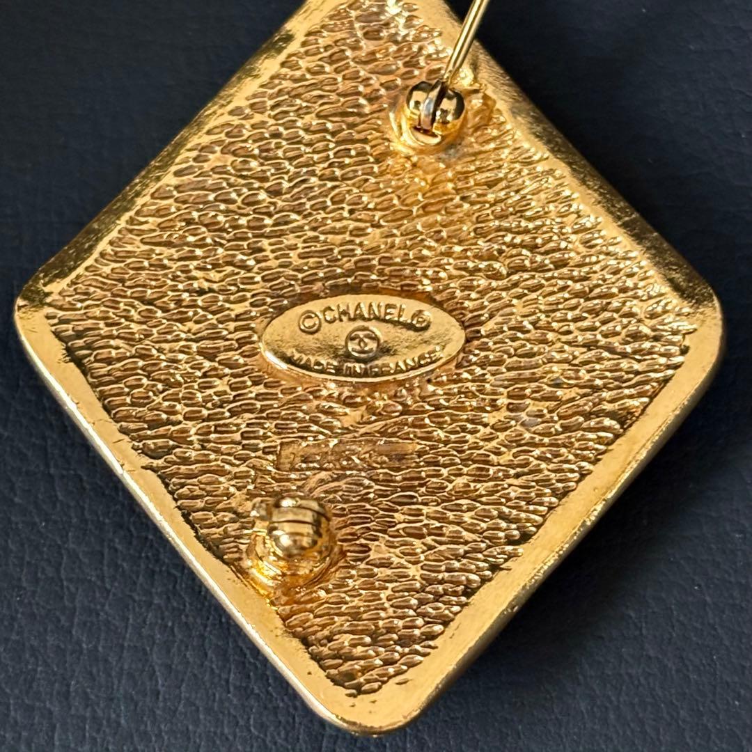 【良品】【シャネル】ココマーク ブローチ ひし形 ダイヤ形 ヴィンテージ