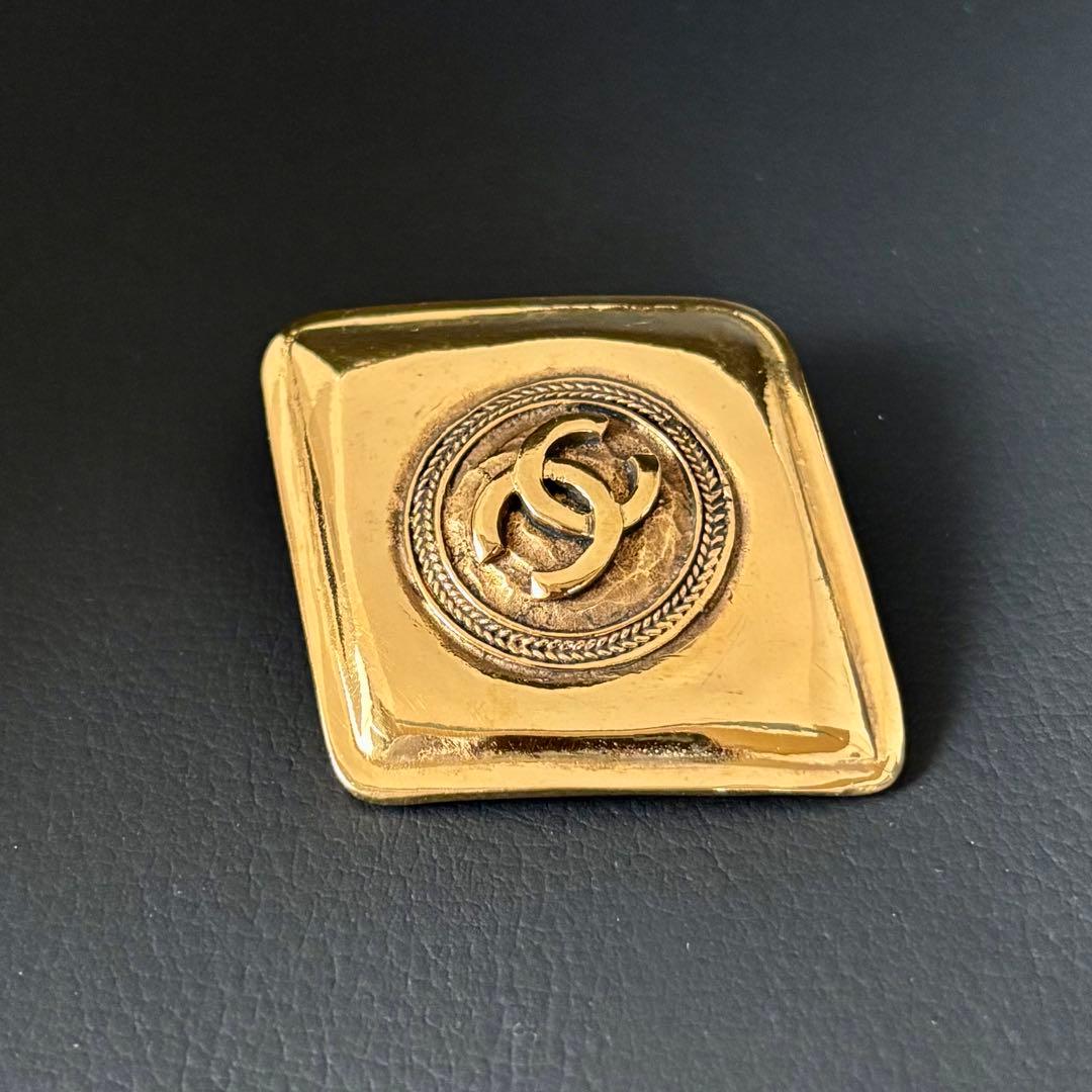 【良品】【シャネル】ココマーク ブローチ ひし形 ダイヤ形 ヴィンテージ