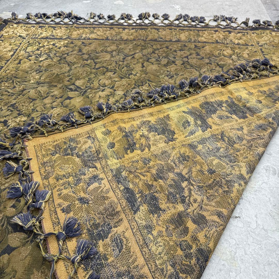 花　マルチカバー　ソファーカバー　ヴィンテージラグ　180x180