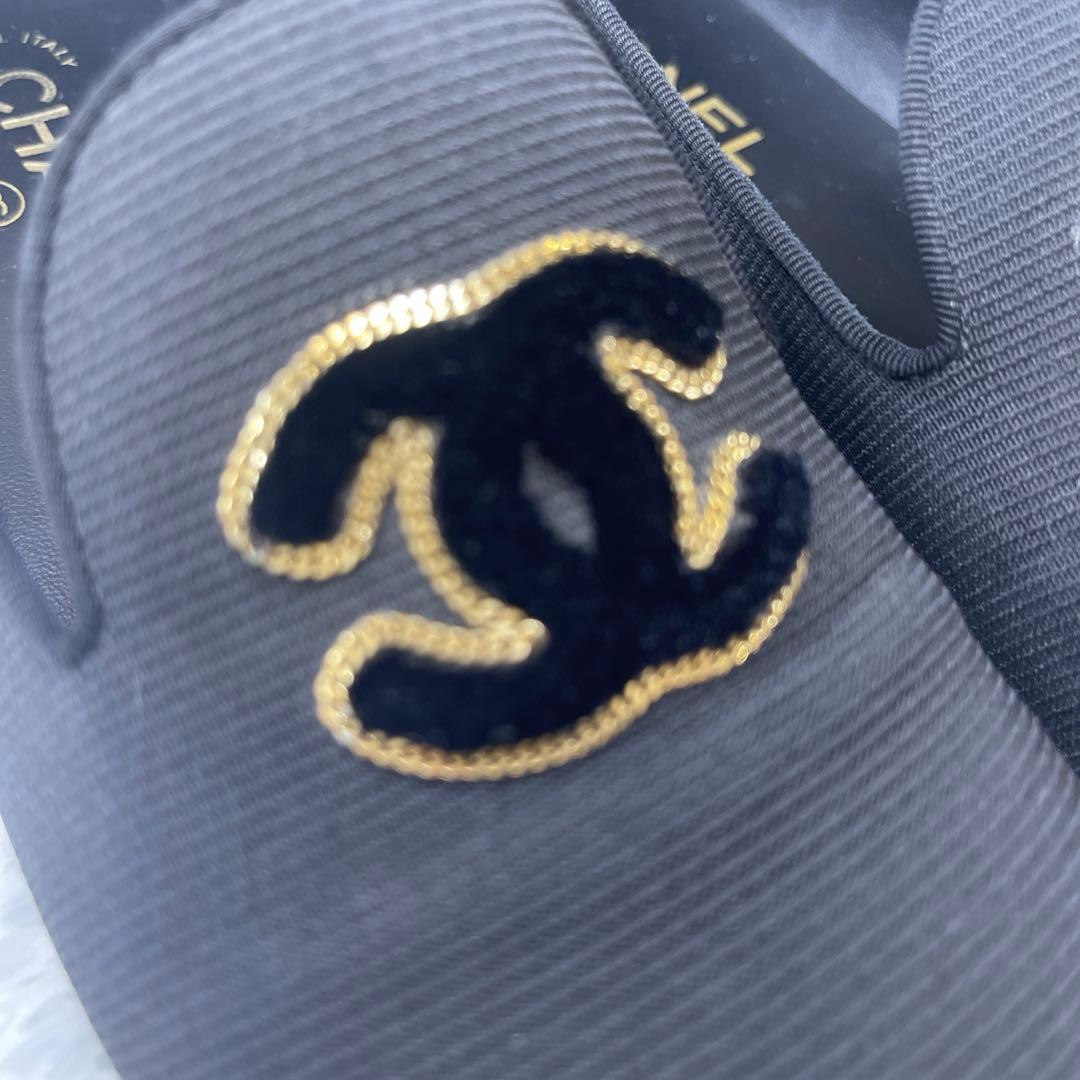 【美品】　CHANEL シャネル ココマーク　ローファー ブラック レディース