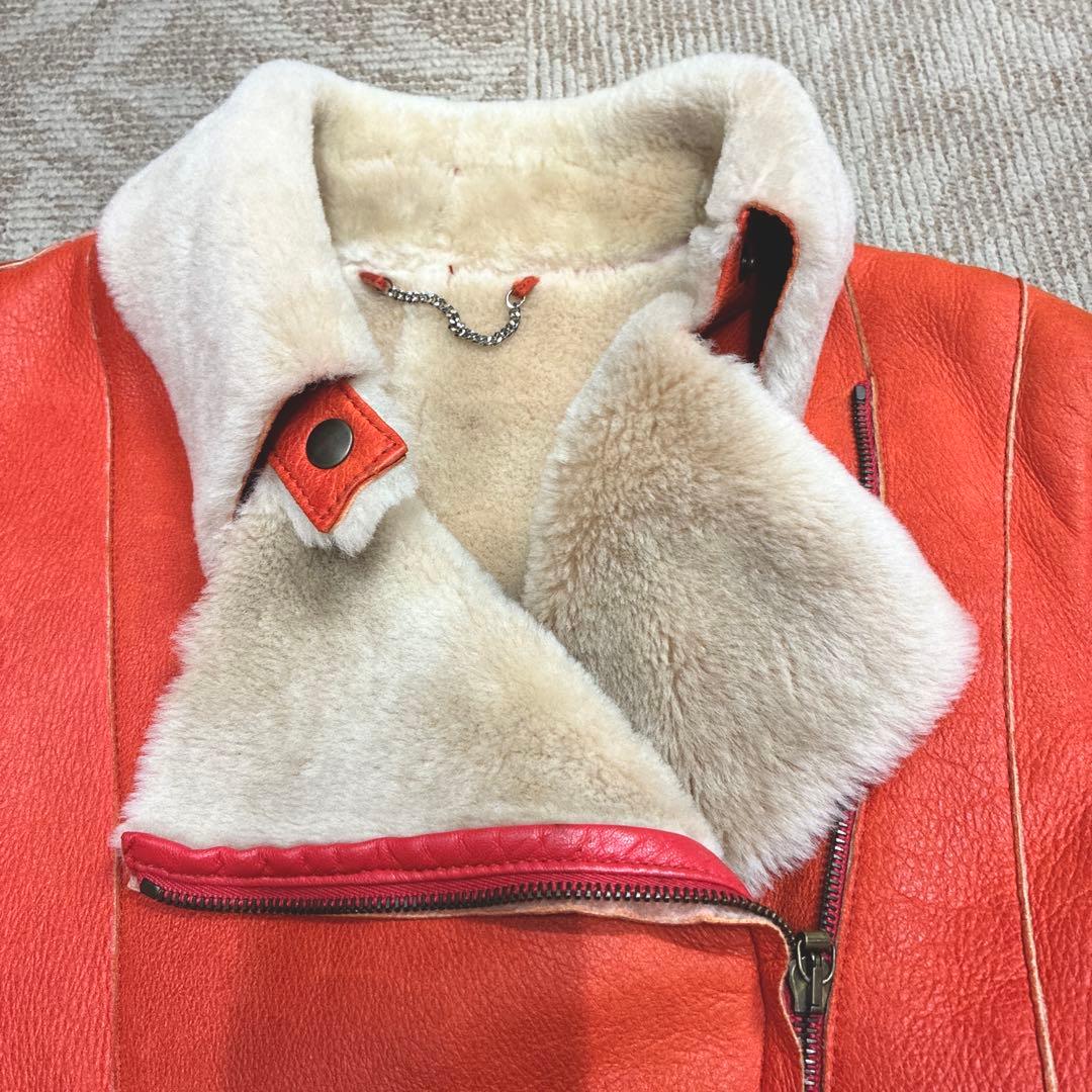 マブラン mabrun ムートンコート ボア メンズ オレンジ M 本革