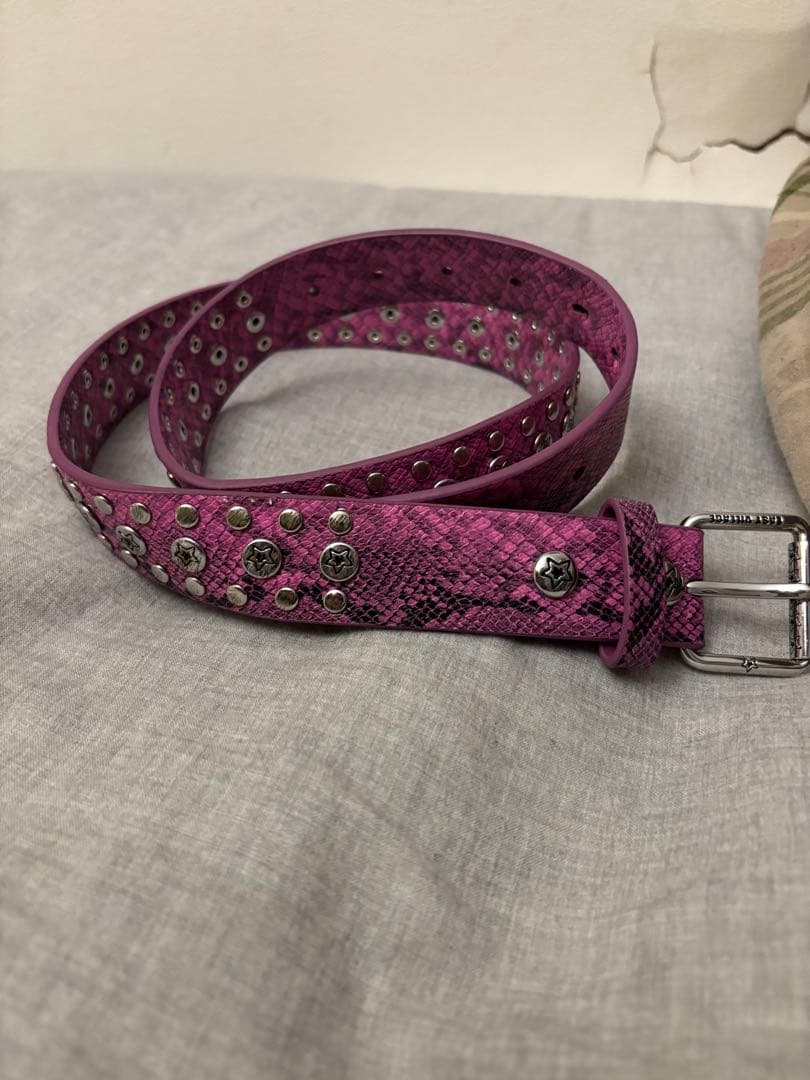 スターチーム　star team ベルト　ヘビ柄 スタッズ付き　量産型