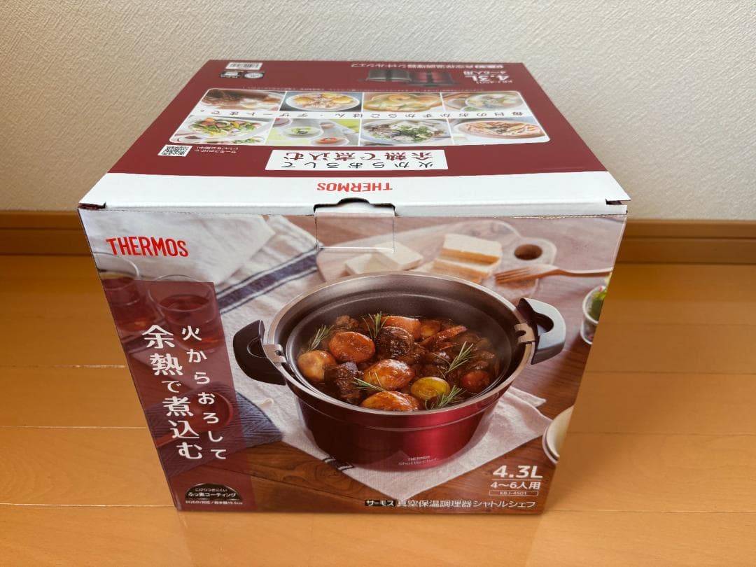 未開封 サーモス 真空保温調理器シャトルシェフ4.3L KBJ-4501 レッド