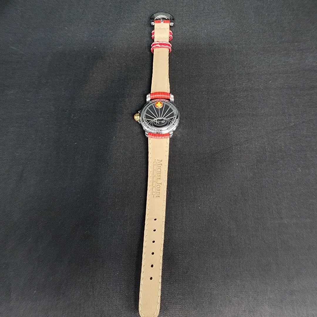 sahara】 ミシェルジョルディ　腕時計　クォーツ　新品電池　花柄　赤