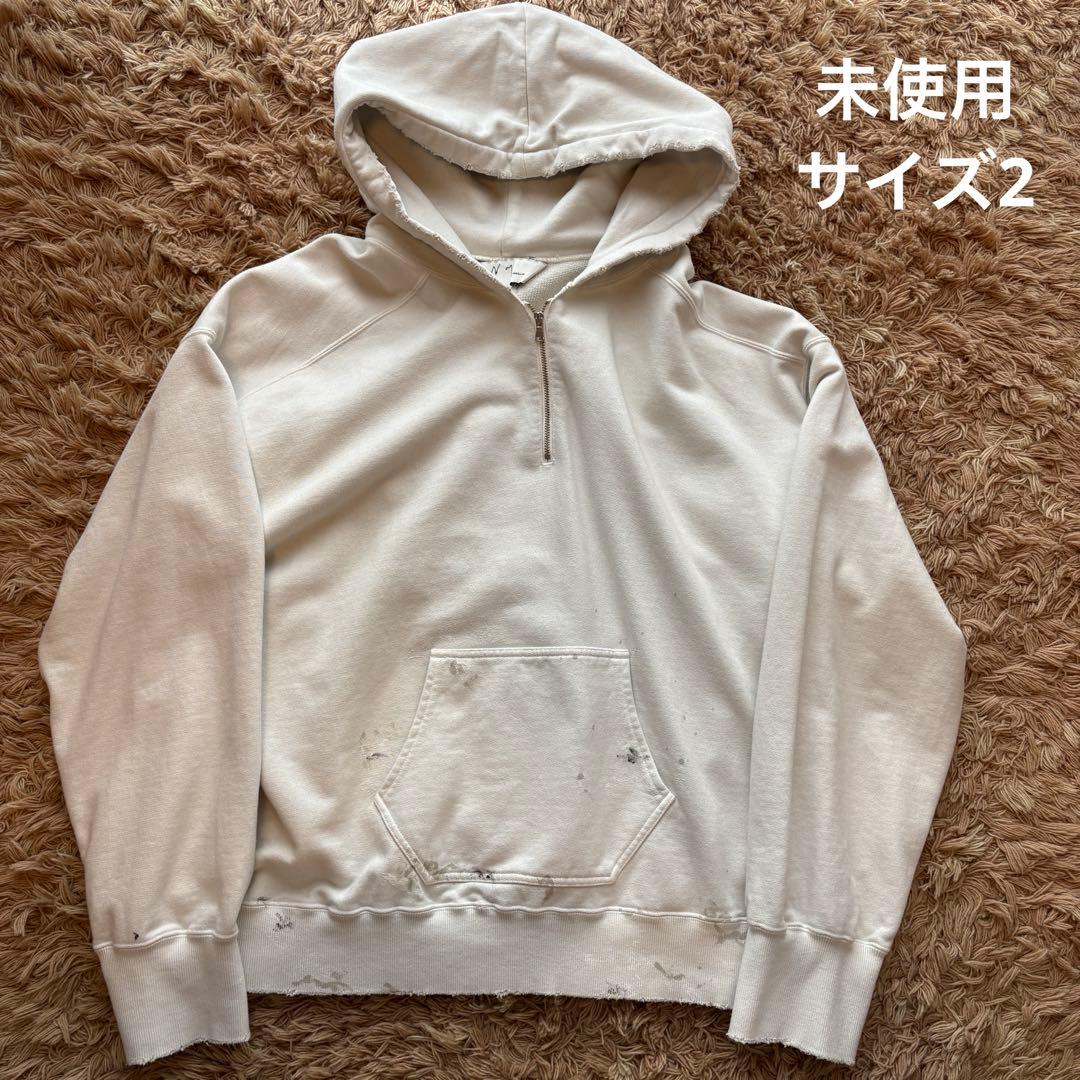 【未使用】ANCELLM アンセルム ハーフジップフーディー グレー サイズ2