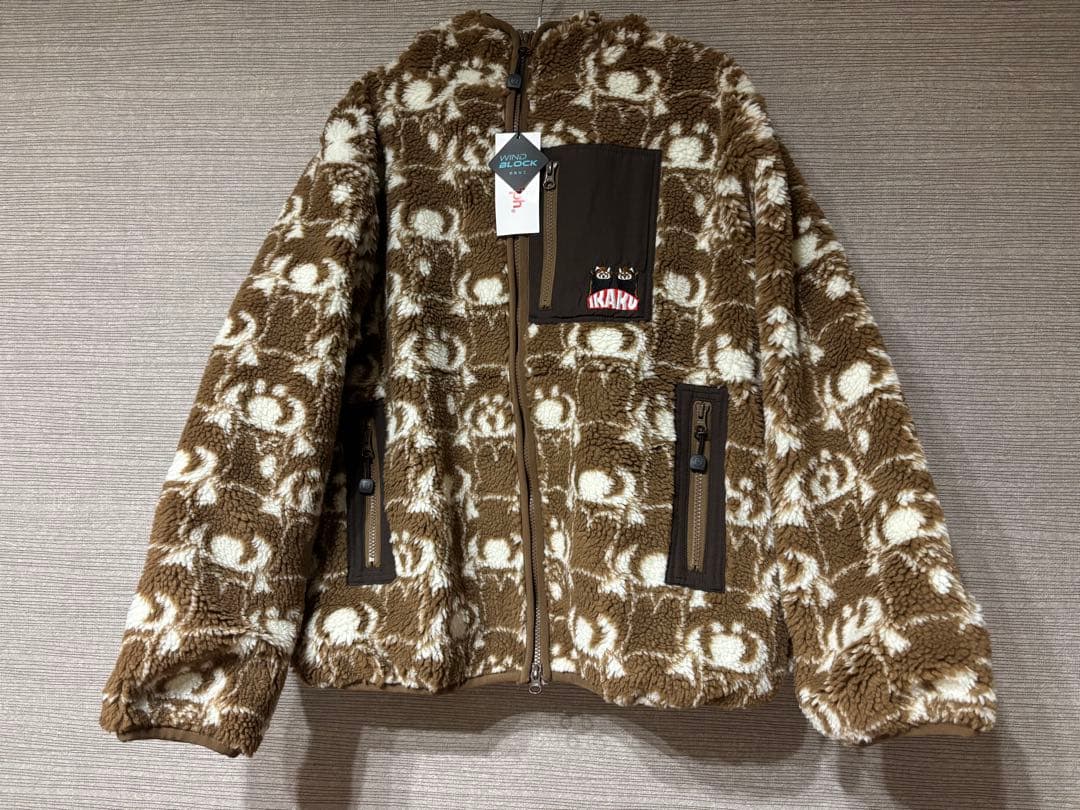 イカク　IKAKU グラニフ　防風加工　アウター　ジャカードボアジップパーカー