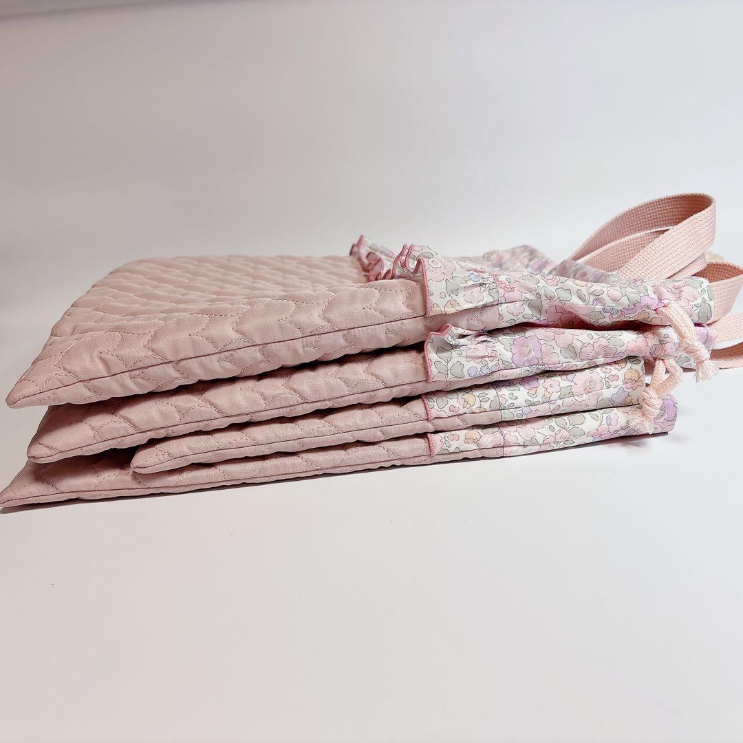 Kahon（プロフ必読！）様　レッスンバッグ　上履き袋　ハート　キルト　ヌビ