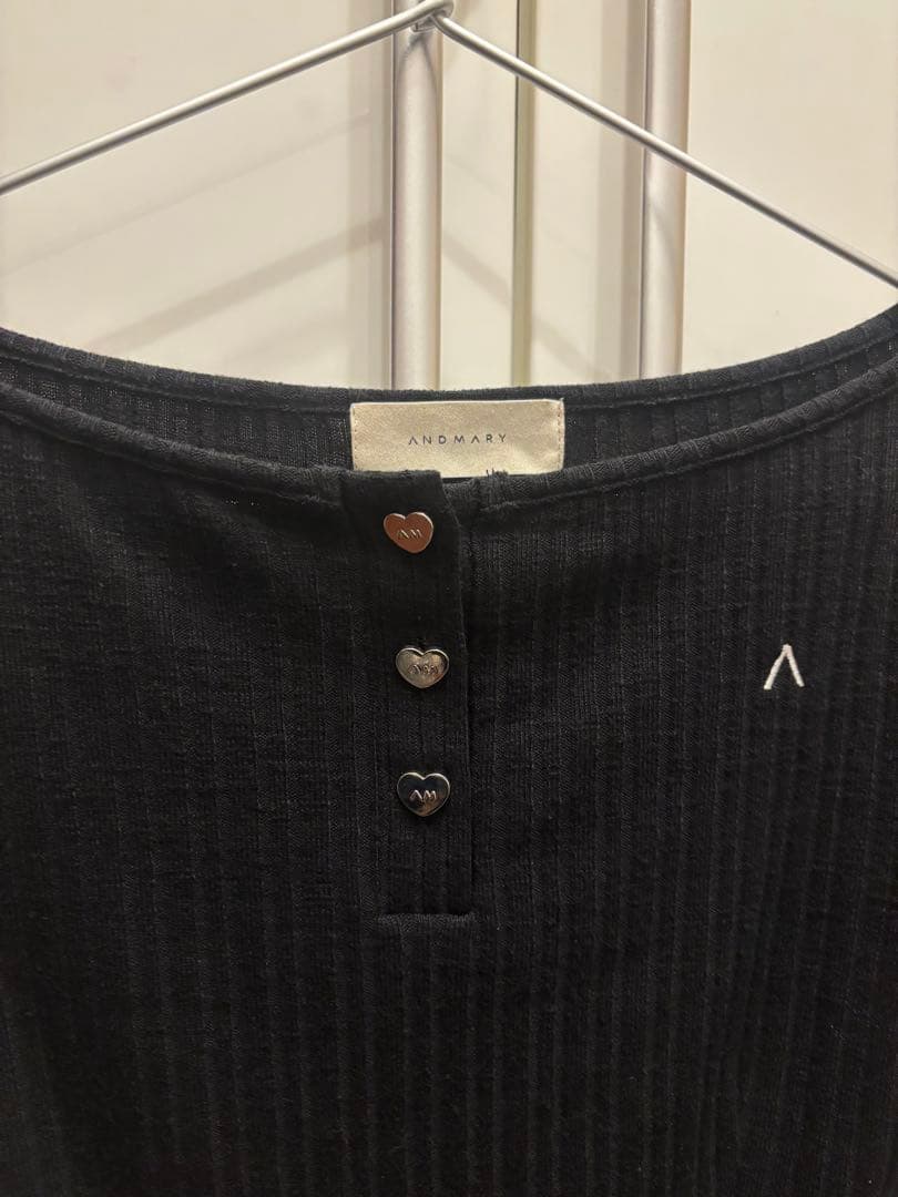 トップス ANDMARY Dorothy heart tops black