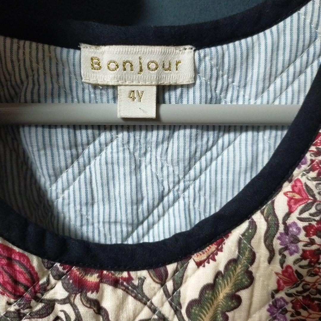 発送前お値下げ！Bonjour diary 花柄 ノースリーブワンピース 4Y