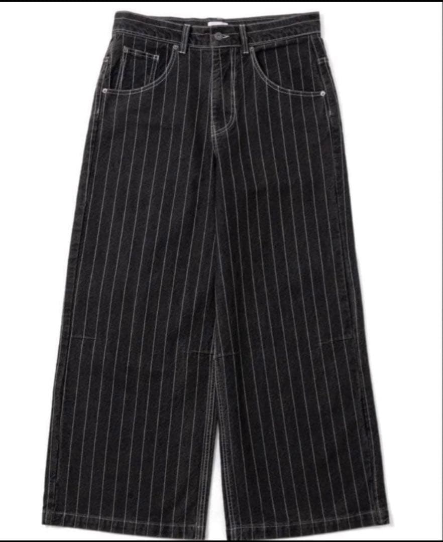 BLESSU ブレスユー　ブラックストライプ ワイドパンツ　sサイズ