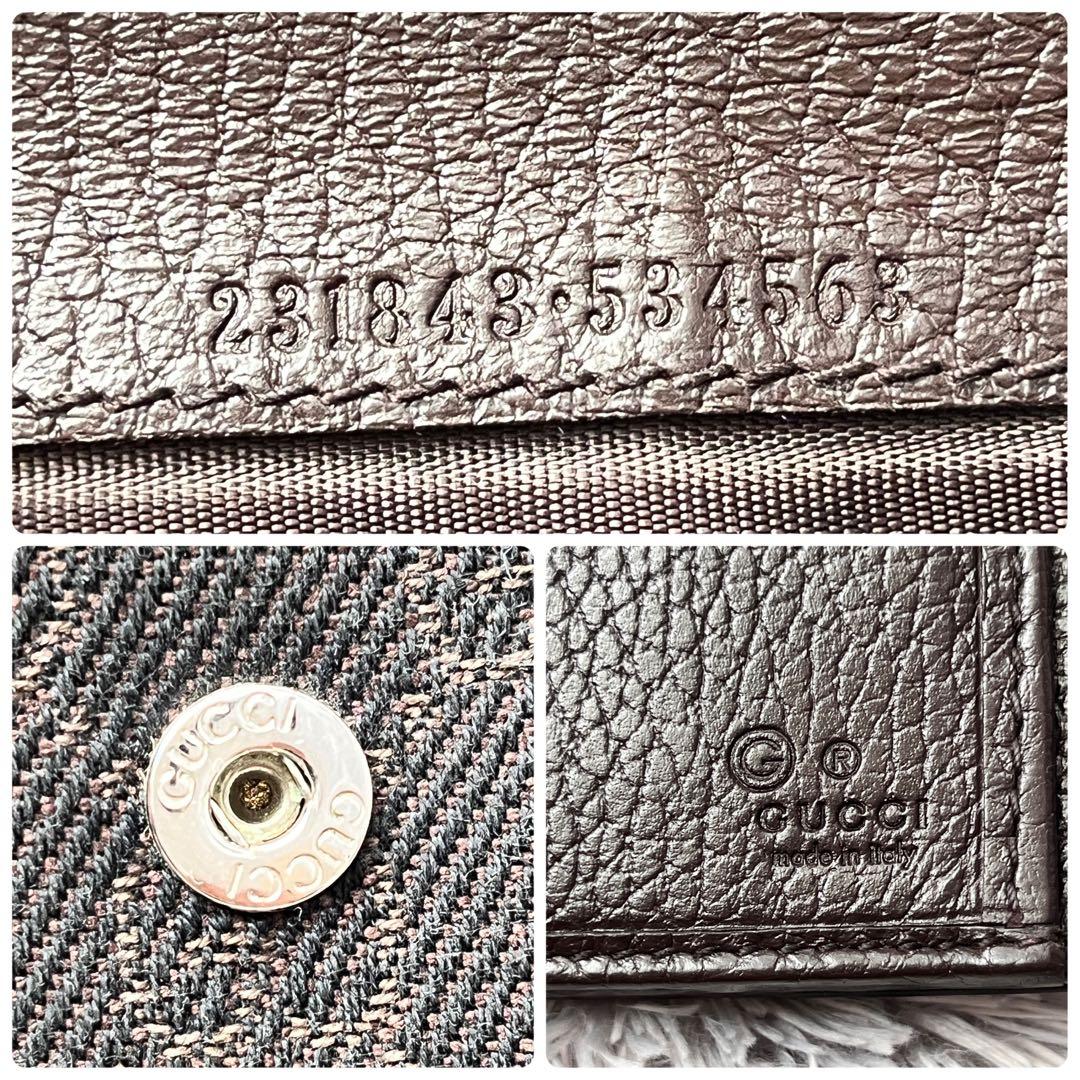 良品✨GUCCI コンチネンタル　長財布　GGキャンバス ダークブラウン