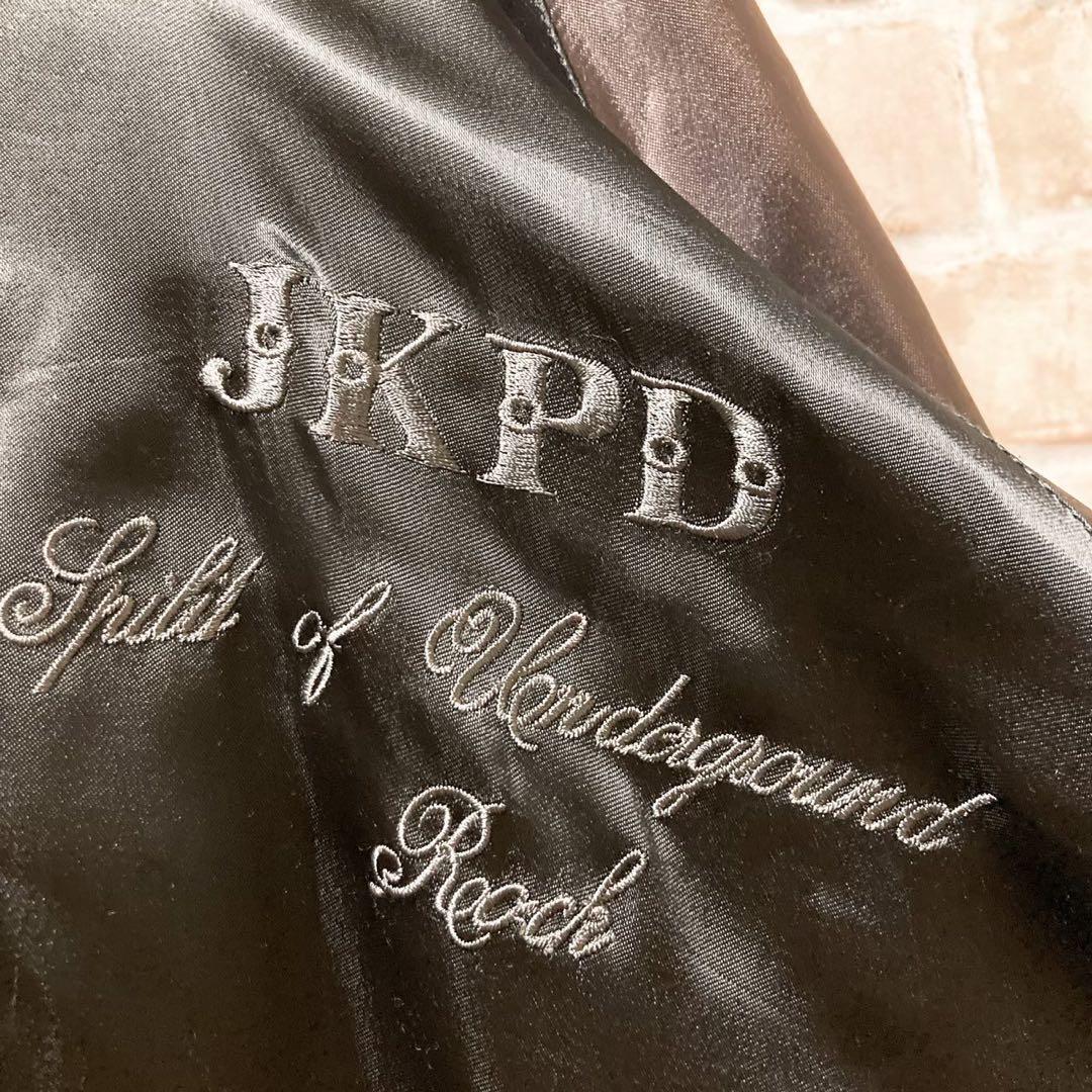 ☆リバーシブル☆JKPD☆スカジャン☆刺繍☆スカル☆ビックロゴ☆XL