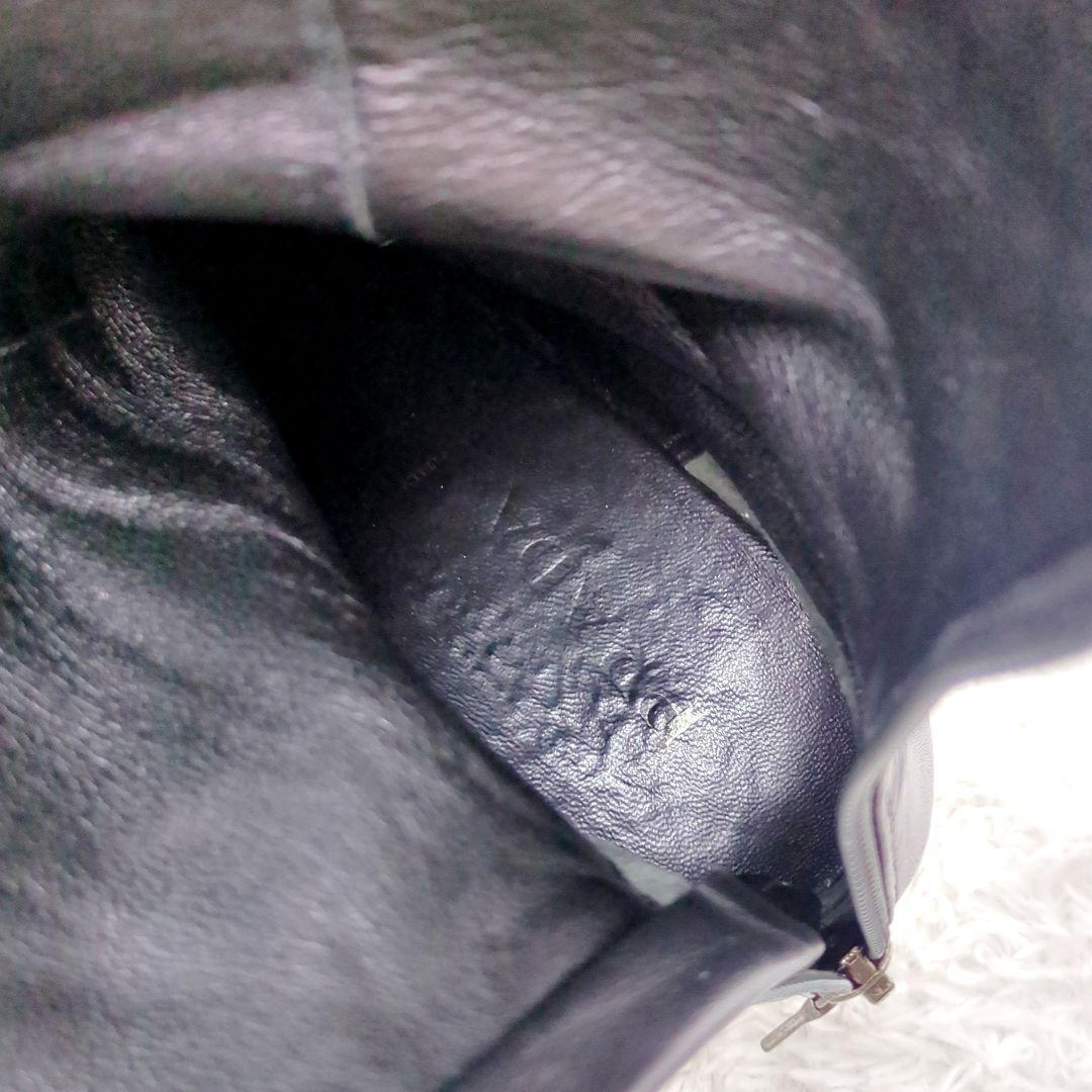 訳あり美品 プラダ ロングブーツ レザー ブラック 黒