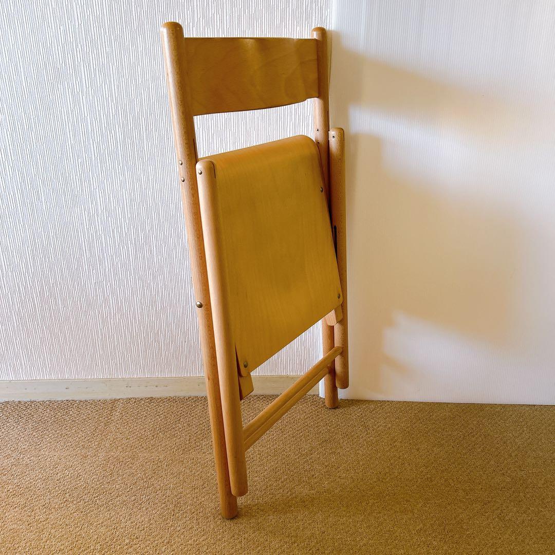 【廃盤】無印良品　木製折畳み椅子　天然木 ブナ材