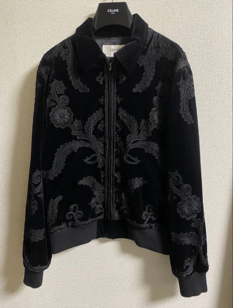 セリーヌ 20aw 刺繍ブルゾン　celine エディスリマン　ベロアジャケット